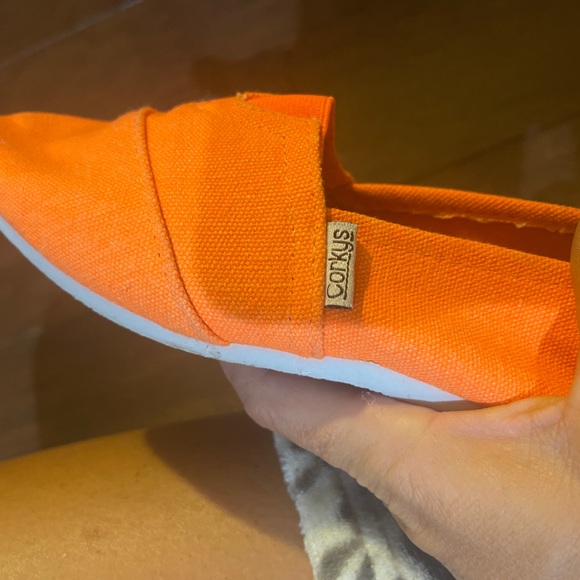 Corkys Orange Subs Canvas Slip On Kids Shoes Size 3 - Picture 5 of 6
